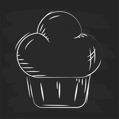 Hand-drawn muffin sketch with a simple clean design Vector