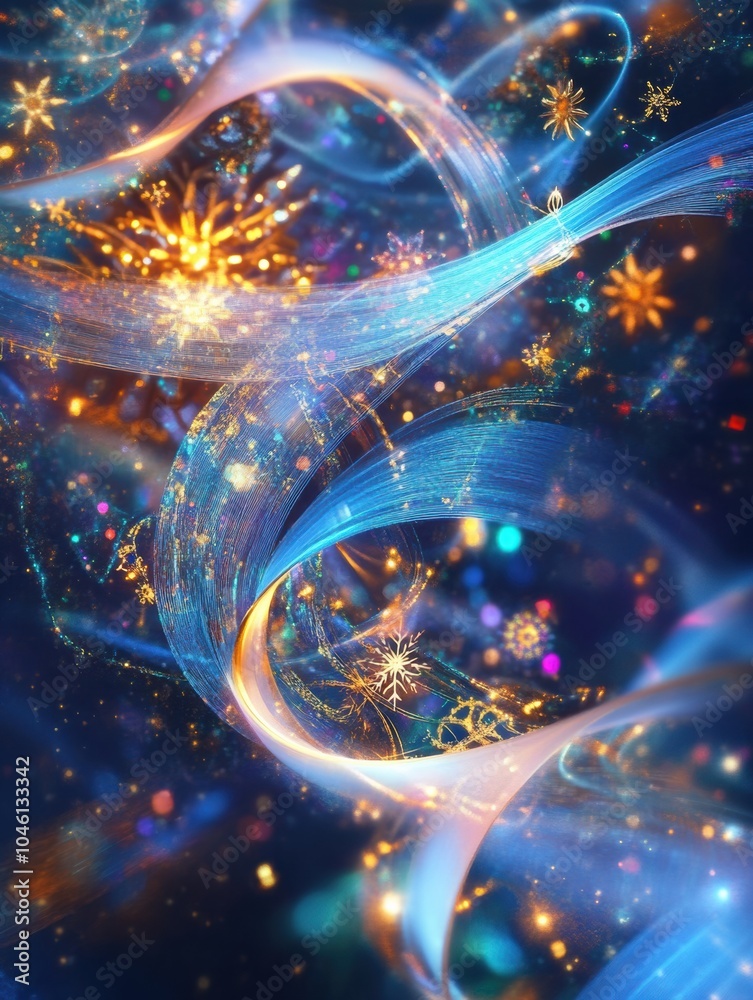 Aufkleber swirling colors and sparkling elements create a vibrant representation of joy and celebration for ne
