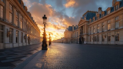 Fototapeta premium Serene Sunset Over Historic Architecture