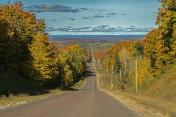 Naklejka premium Country road in autumn