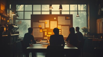 Team Planning Session in Modern Office Setting