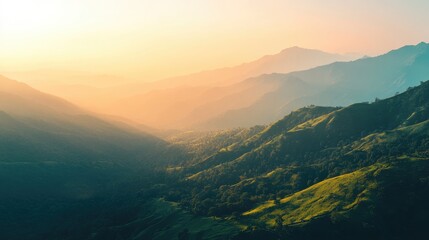 Fototapeta premium Scenic Mountain Landscape at Sunrise