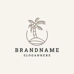 palm tree logo. sea beach logo design. nature logo design.