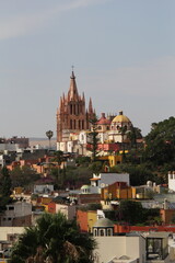 Fototapeta premium view of the old town and cathedral in San Miguel de Allende, Mexico