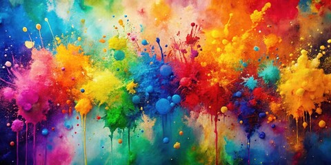 Fototapeta premium A vibrant abstract burst of color with streaks of liquid paint and a hazy background