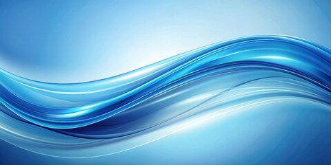 Fototapeta premium Abstract Swirling Blue Waves With Gentle Gradient Background