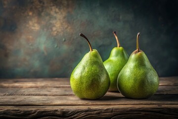 Still life of green pears in rustic style © Latsamee