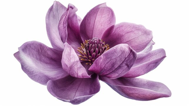 Purple magnolia flower, Magnolia felix isolated on white background, with clipping path
