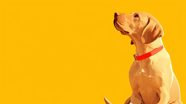 Labrador Minimalist Smiling Digital Artwork