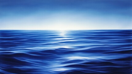 Obraz premium Tranquil Blue Ocean Waves at Sunrise