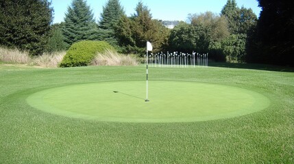Fototapeta premium Serene Golf Putting Green in Nature