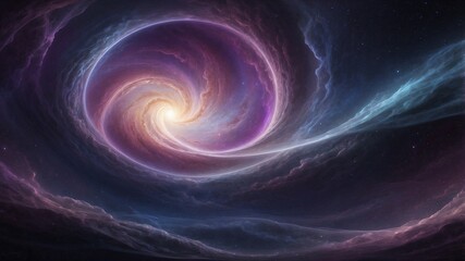 Naklejka premium Futuristic 4K Wallpaper Featuring Cosmic Elements and Vibrant Purple and Blue Gases