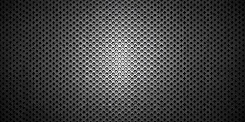 A black and white abstract geometric pattern with repeating hexagonal shapes, creating a textured and repeating design.