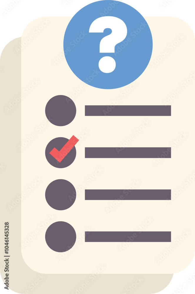 Poster question mark icon is hovering over a checklist with one item checked, prompting for further informa