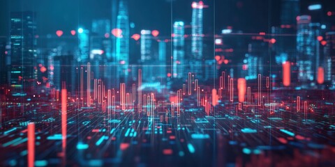 Digital finance trends in China, featuring financial charts and the national flag for economic representation