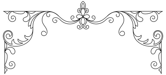 Vintage jewelry edge corner design elegant border antique corner ornament vintage frame border decorative border on white background