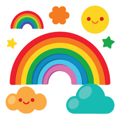 Laser cut rainbow vector illustration isolated on a white background