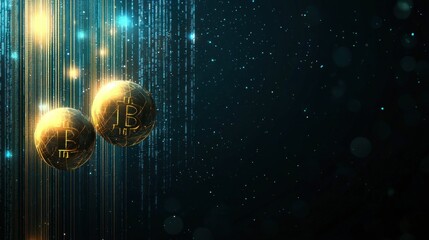 Exploring a futuristic digital landscape holographic visuals and cryptocurrency elements in a high-tech world