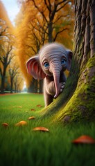 Elefant hintern Baum