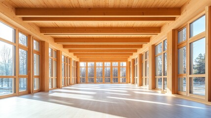 The homepage of a construction technology company showcases modern architecture using nail laminated wood technology