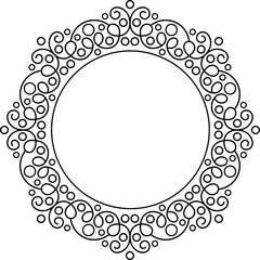 Decorative line art frames for design template. Elegant element for design in Eastern style, place for text. Black outline floral border. Lace illustration for invitations and greeting cards