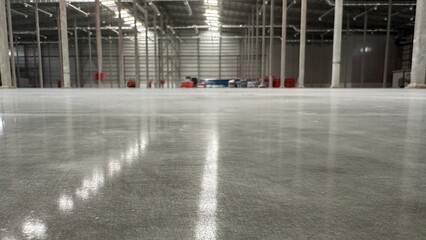 Industrial building or modern factory for manufacturing production plant or large warehouse,...