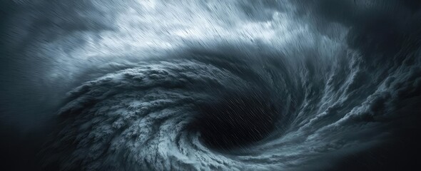 Fototapeta premium A lone figure standing before a swirling, dark vortex, evoking mystery and awe.