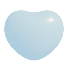 3d icon, 3d illustration, cute heart, gulf blue color,  transparent background, y2k, playful and fun-loving design