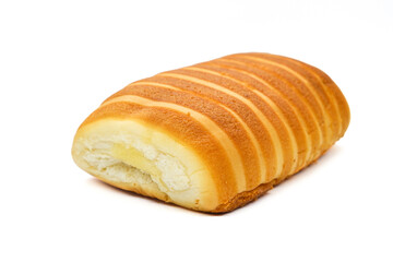 Bread roll isolated on white background