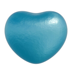 3d icon, 3d illustration, cute heart, macaw blue green color,  transparent background, y2k, playful and fun-loving design