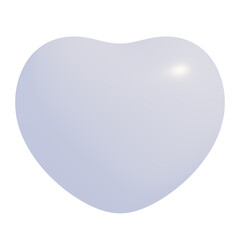 3d icon, 3d illustration, cute heart, pastel light blue color,  transparent background, y2k, playful and fun-loving design