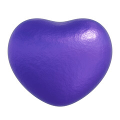 3d icon, 3d illustration, cute heart, purple sage bush color,  transparent background, y2k, playful and fun-loving design