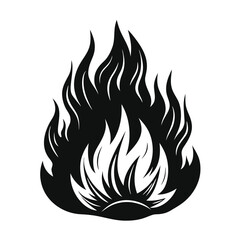 Flame burning smoke vector silhouette