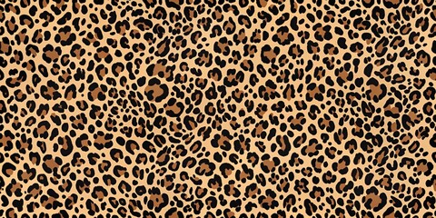 Seamless Leopard Print Pattern with Irregularly Shaped Spots in a Variety of Sizes, Perfect for Fashion, Home Decor, and Graphic Design Projects