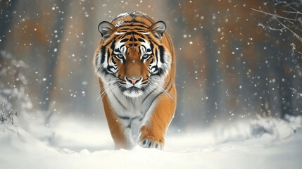 Obraz premium The Siberian tiger, also known as the Amur tiger, is the largest cat in the world