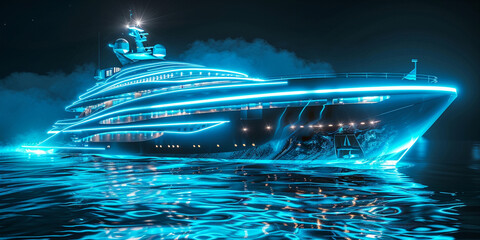 a large ship in the water, Large Ship Sailing on Open Water, 