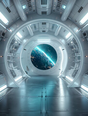 Fototapeta premium futuristic and clean stage blank center background