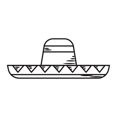 Hand-drawn sombrero illustration of Mexican culture Vector