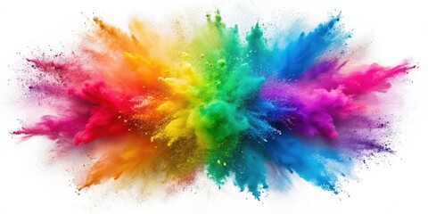 Fototapeta premium Abstract Explosion of Vibrant Colored Powder in Mid-Air, Capturing the Ephemeral Beauty of Motion and Color