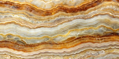 Fototapeta premium Abstract Textured Pattern of Wavy Bands of Stone in Hues of Brown, White, and Yellow