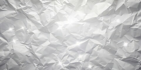 Obraz premium Abstract white crumpled paper background with sparkling light reflections