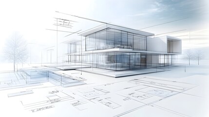 A sleek and sophisticated modern building featuring a minimalist glass and steel exterior design in an urban cityscape  The structure showcases innovative architectural elements geometric shapes