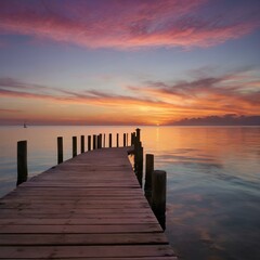 Obraz premium Golden Hour by the Calm Shore