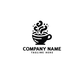 Vector coffee cup logo. Hot drinks Cafe Logotype concept. Cafe vector emblem. Coffee shop logo