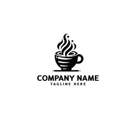 Vector coffee cup logo. Hot drinks Cafe Logotype concept. Cafe vector emblem. Coffee shop logo