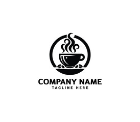 Vector coffee cup logo. Hot drinks Cafe Logotype concept. Cafe vector emblem. Coffee shop logo
