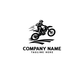 Vector a man Motocross jumping logo. motocross silhouette logo. Design elements for logo template