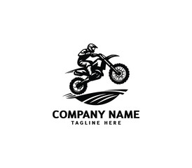 Vector a man Motocross jumping logo. motocross silhouette logo. Design elements for logo template