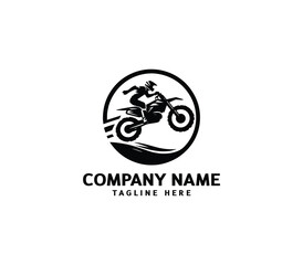 Vector a man Motocross jumping logo. motocross silhouette logo. Design elements for logo template