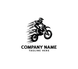 Vector a man Motocross jumping logo. motocross silhouette logo. Design elements for logo template